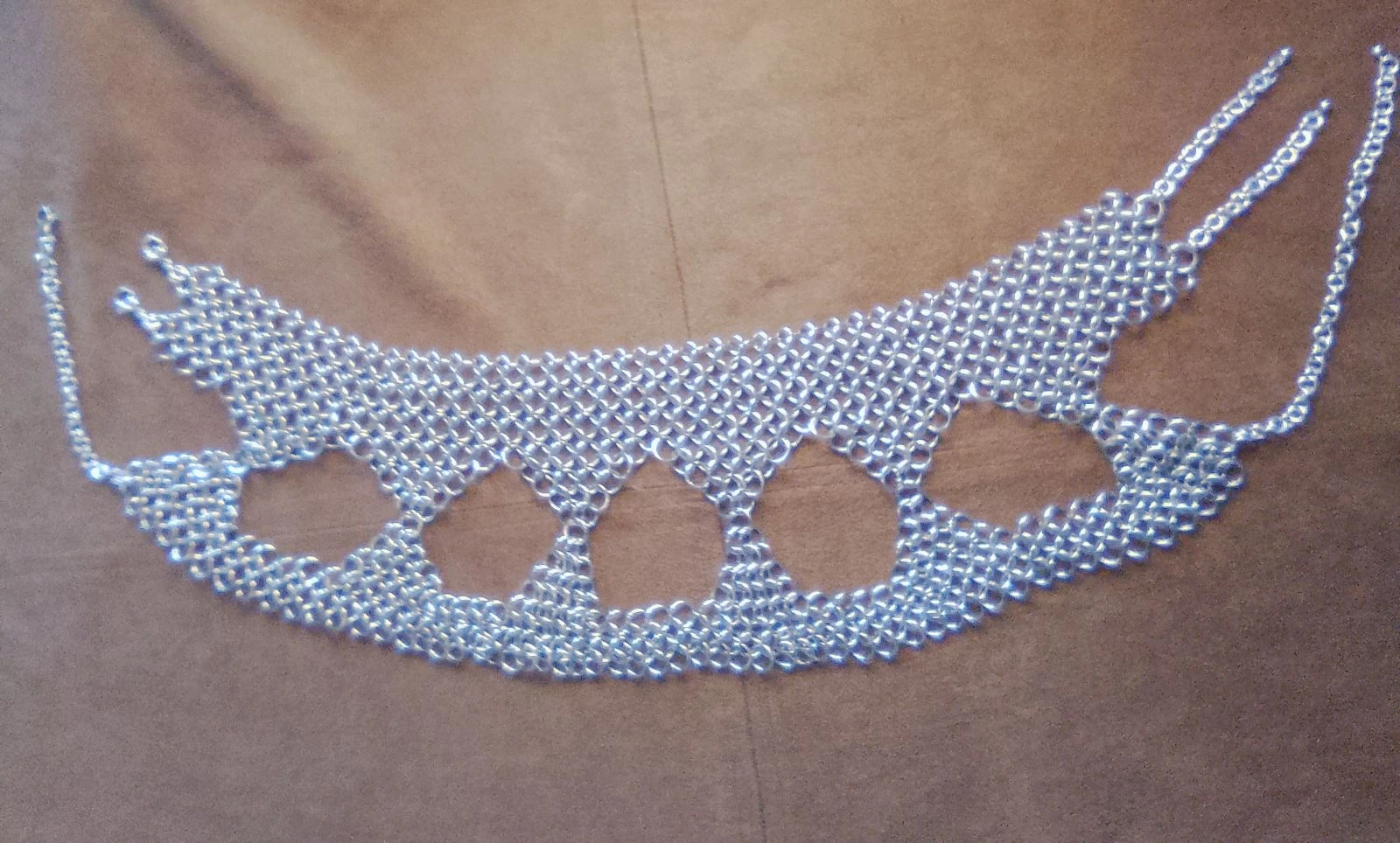 Collar estrangulador XL escote chainmail estilo gótico europeo – photo 4